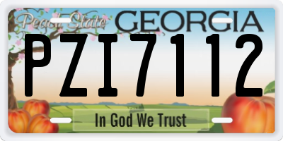 GA license plate PZI7112