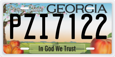 GA license plate PZI7122