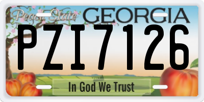 GA license plate PZI7126