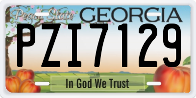 GA license plate PZI7129