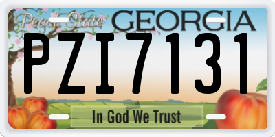 GA license plate PZI7131
