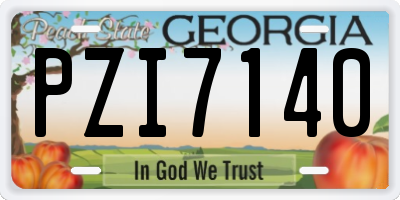 GA license plate PZI7140