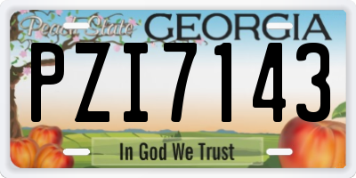 GA license plate PZI7143