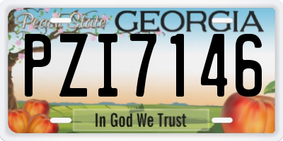 GA license plate PZI7146