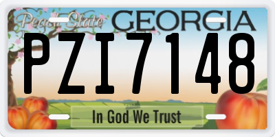 GA license plate PZI7148