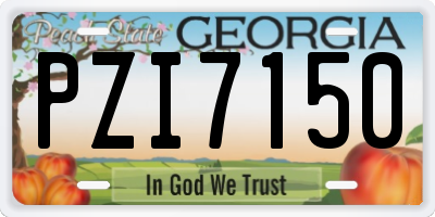 GA license plate PZI7150