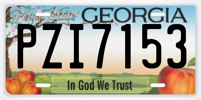 GA license plate PZI7153