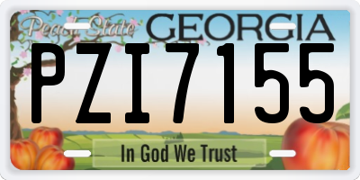 GA license plate PZI7155