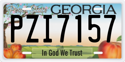 GA license plate PZI7157