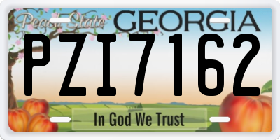 GA license plate PZI7162