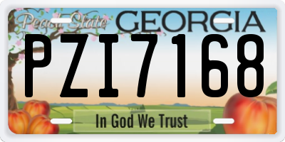 GA license plate PZI7168