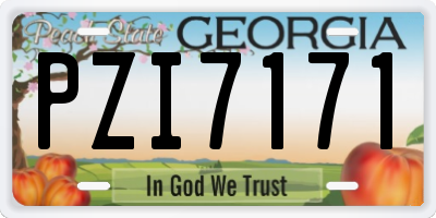 GA license plate PZI7171