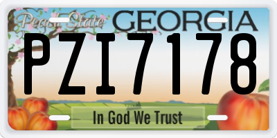 GA license plate PZI7178