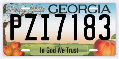 GA license plate PZI7183