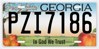 GA license plate PZI7186