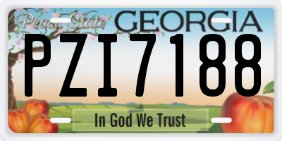 GA license plate PZI7188