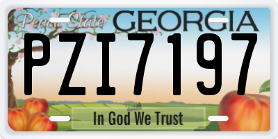 GA license plate PZI7197