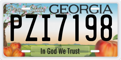 GA license plate PZI7198