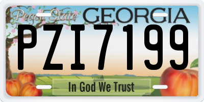 GA license plate PZI7199