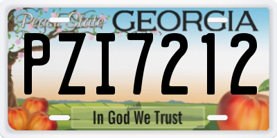 GA license plate PZI7212
