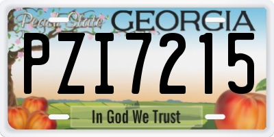 GA license plate PZI7215