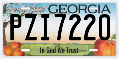 GA license plate PZI7220