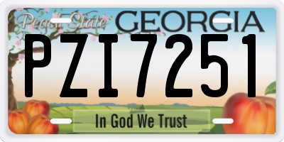 GA license plate PZI7251