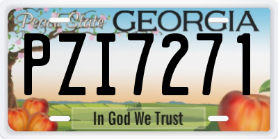 GA license plate PZI7271
