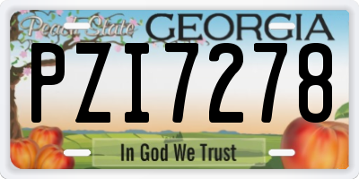 GA license plate PZI7278