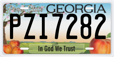GA license plate PZI7282