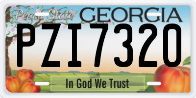GA license plate PZI7320