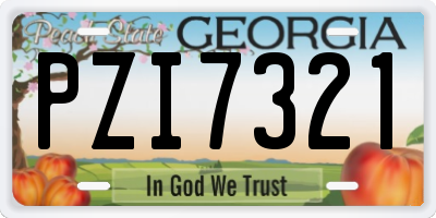 GA license plate PZI7321
