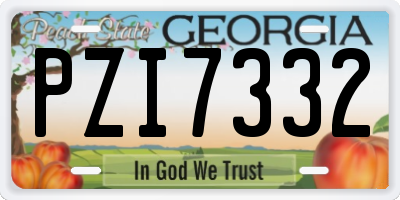 GA license plate PZI7332