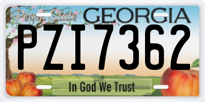 GA license plate PZI7362