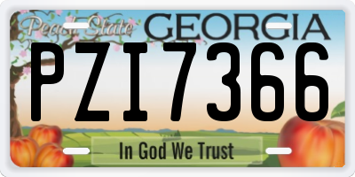 GA license plate PZI7366