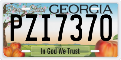 GA license plate PZI7370
