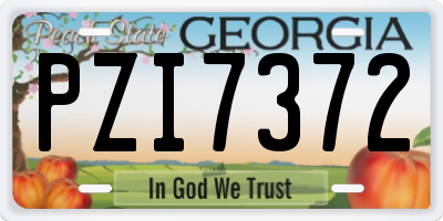 GA license plate PZI7372