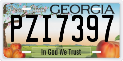 GA license plate PZI7397