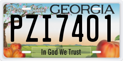 GA license plate PZI7401