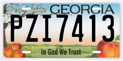 GA license plate PZI7413