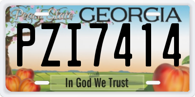 GA license plate PZI7414