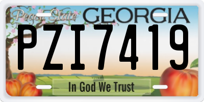 GA license plate PZI7419