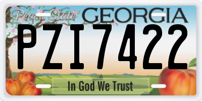 GA license plate PZI7422