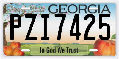 GA license plate PZI7425