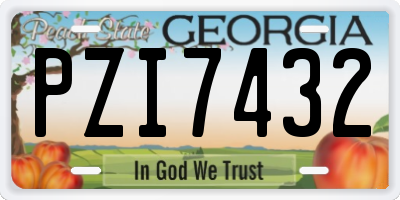 GA license plate PZI7432