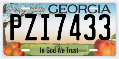 GA license plate PZI7433