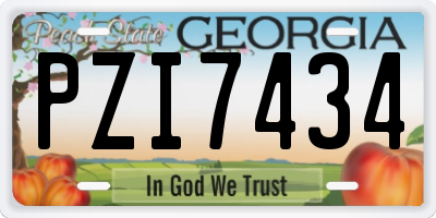 GA license plate PZI7434
