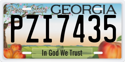 GA license plate PZI7435