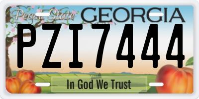GA license plate PZI7444