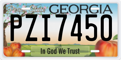 GA license plate PZI7450